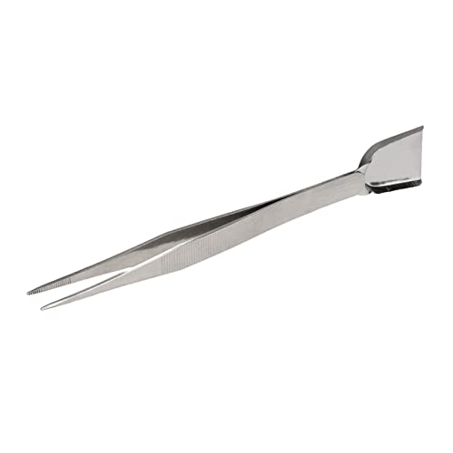 Pwshymi Jewelry Shovel End Tweezer,Bead Scoop Pickup Tool Jewelry Tweezers Long Handle Portable Handy Scoop Tweezer Prevent Slip for Stones Scoop Away