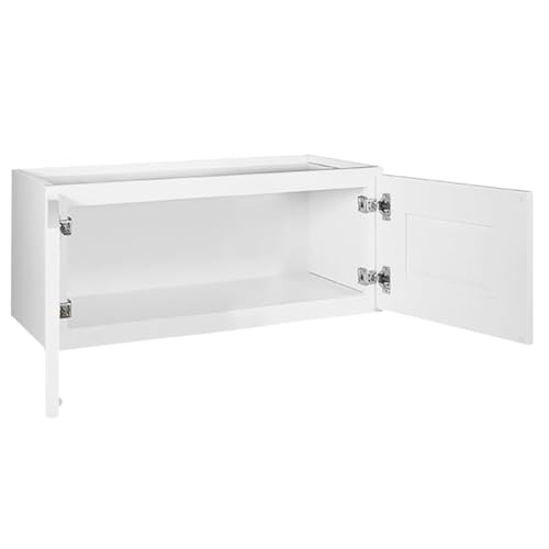 Ready to Assemble Kitchen Bridge Wall Cabinet - 12 in. High, White, Soft-Close Doors