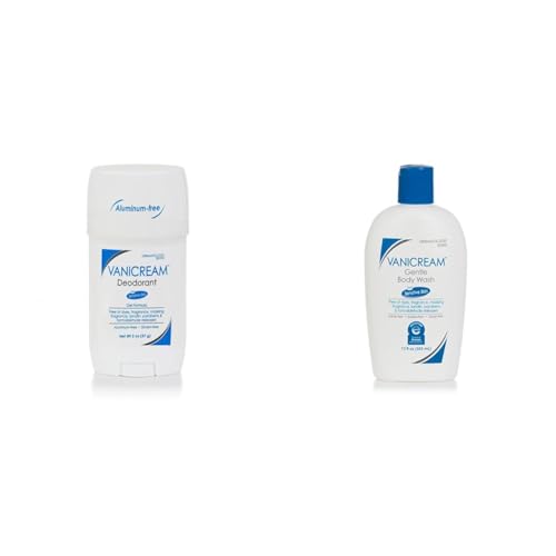 Vanicream Aluminum-Free Gel Deodorant - 2 oz - Unscented Formula for Sensitive Skin & Gentle Body Wash -12 fl oz - Formulated Without Common Irritants for Those with Sensitive Skin