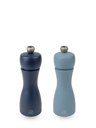 Peugeot Tahiti Salt & Pepper Mill Set - Midnight & Azure Blue, 6-Inch