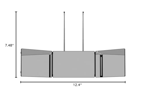 JUSRON 360 Viewing Angle Self Hair Cutting Mirror, Clear Anti-Fog HD Glass (Black Without LED Without Accessories)