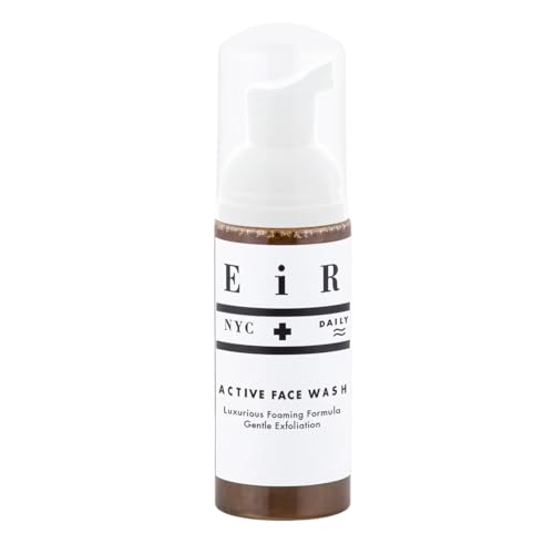EiR NYC African Black Soap Active Face Wash and Scrub Gentle Exfoliating Foaming Facial Cleanser Blemish and Acne Prone Skin for Men and Women 2 oz Rose