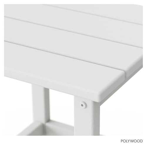 Polywood Long Island 18-Inch Outdoor Side Table - White