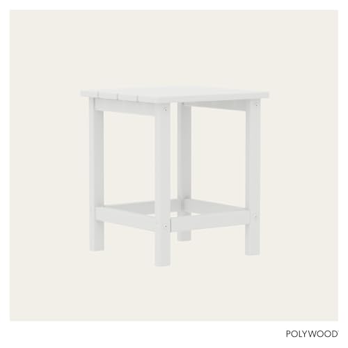 Polywood Long Island 18-Inch Outdoor Side Table - White