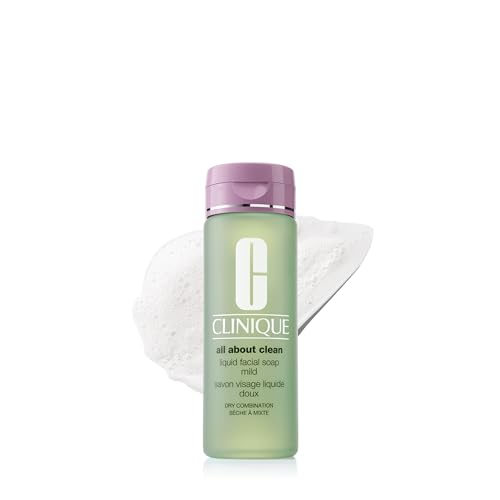 Clinique All About Clean Liquid Facial Soap Mild 6.7 Fl Oz - Gentle Face Cleanser for Dry & Combination Skin