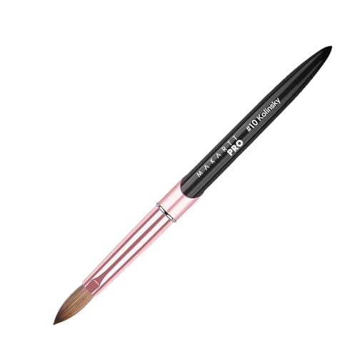 MakarttPro Kolinsky Acrylic Nail Brush #10 - Pure Sable Hair, Monomer-Resistant Handle