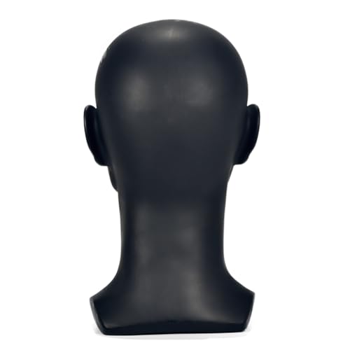 CAZSYSDD L30YH-PVC Black Male Mannequin Head for Display Hat Wigs Glasses