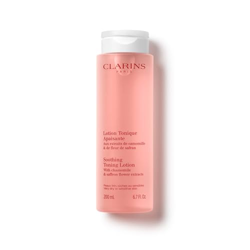 Clarins Soothing Toning Lotion 6.7 Fl Oz Alcohol-Free Camomile Extract - Gentle Face Toner for Sensitive Skin