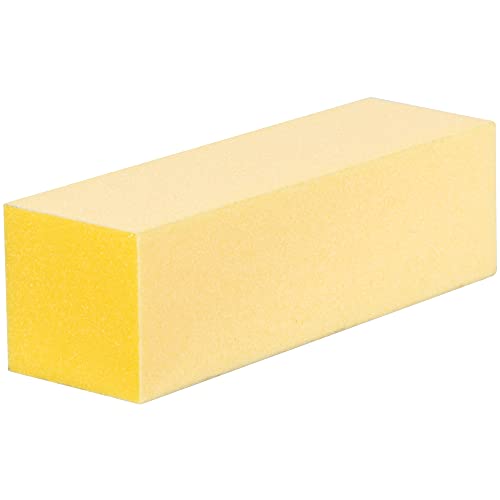 ForPro Professional Collection Yellow Pedicure Block, 220/220 Grit, Three-Sided Pedicure Nail Buffer, 3.75¡±L x 1¡±W x 1¡±H, Yellow, 15-Count (Pack of 4)