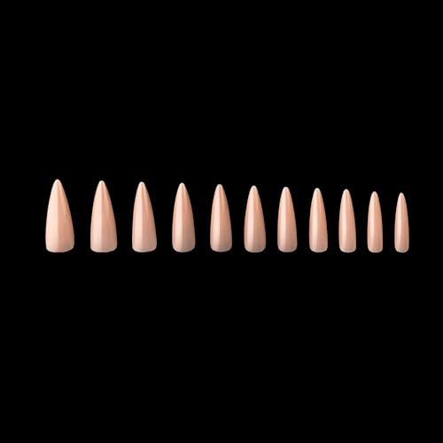 Apres Neutrals Gel-X Lila Box Of Nail Tips, 11 Sizes 00-9, Soft Gel Nail Tip Box, Nail Extensions (150pcs) (Natural Stiletto Long, 150pcs)