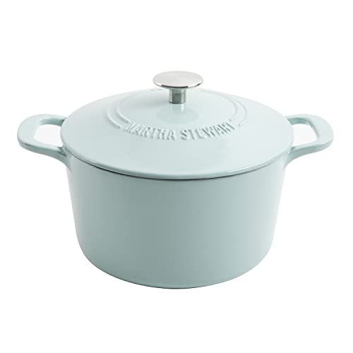 Martha Stewart Gatwick 7-Quart Enamel Cast Iron Dutch Oven - Martha Blue