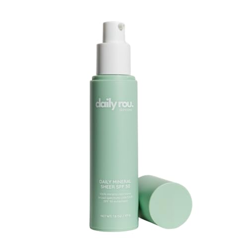 DailyRou Daily Mineral Skincare ? Hydrating & Brightening Face Sunscreen for Men & Women ? Lightweight, Non-Greasy Formula for Healthy, Smooth, Glowing Skin (Sheer)