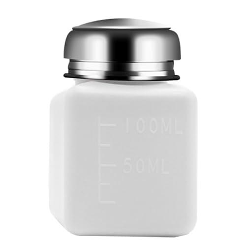 YUSHTPO Liquid Dispenser Pumping Bottle 100-250ml for Nails Polished Remover Stainless Steel Press Head Cosmetic