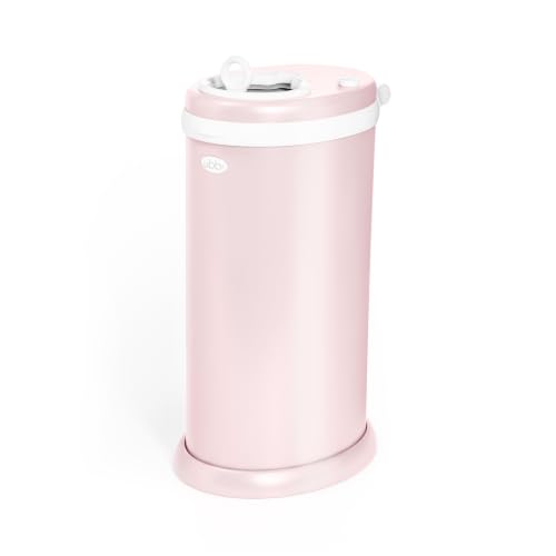 Ubbi Stainless Steel Diaper Pail - No Special Bags, Odor Locking - Blush Pink