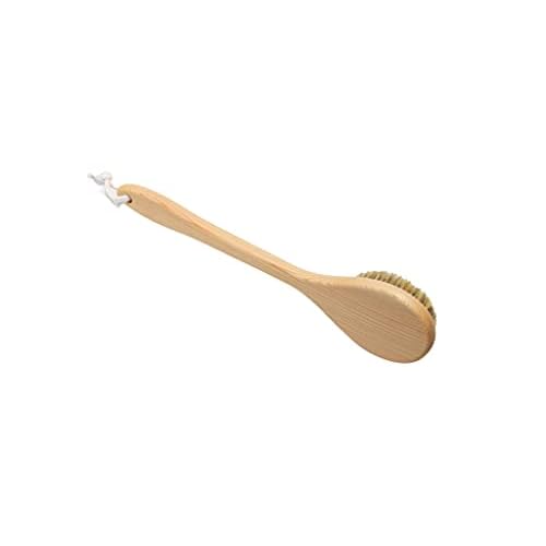 Body Brush, Long Handle 14inches, Horse Hair, Japanese Hinoki Tree Wooden Handle