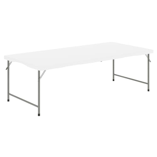 Kids Bi-Fold Folding Table 60x30 with Granite White Finish - Portable & Sturdy