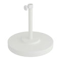 California Umbrella 50 lbs. Concrete Umbrella Base - White, Powder-Coated Steel, Round