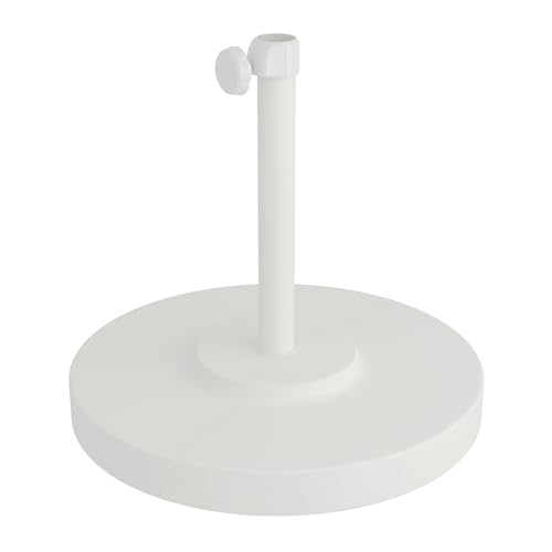 California Umbrella 50 lbs. Concrete Umbrella Base - White, Powder-Coated Steel, Round