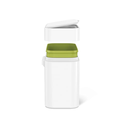 Simplehuman 4L Compost Caddy with Soft-Seal Lid & Magnetic Dock - White