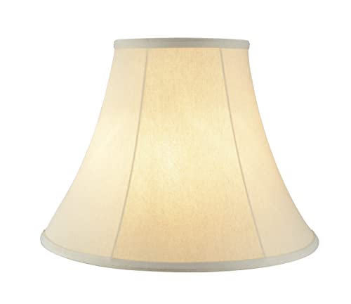 Set of 2 Cream Bell Shaped Collapsible Lamp Shades - 8" Top 17" Bottom