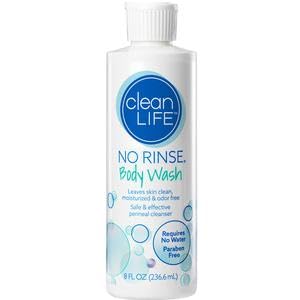 No-Rinse Body Wash 8 fl oz (Pack of 6) Waterless Shower Wash for Sensitive Skin – For Surgery Recovery & Elderly Care