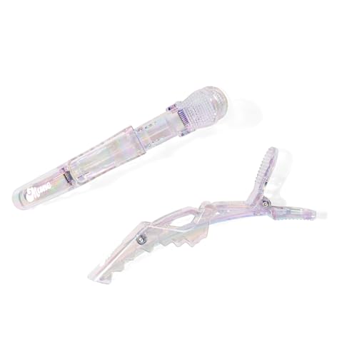 Mane Jumbo Holographic Alligator Hair Clips - Heavy Duty Sectioning Clips for Thick & Curly Hair (2 Count)