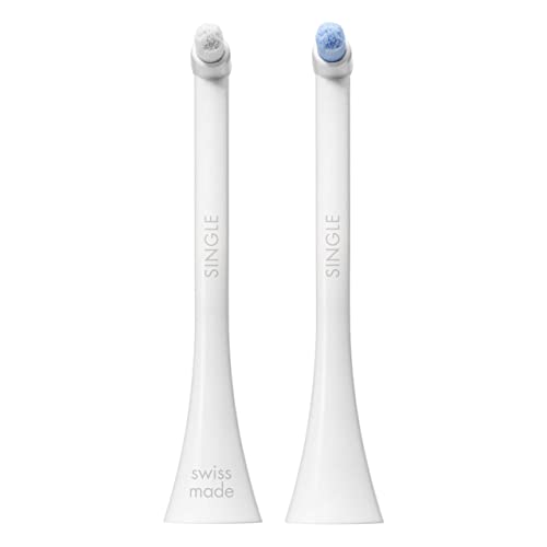 Curaprox Hydrosonic Toothbrush Heads Duo Black/Black – Compatible with All Curaprox Sonic Brushes, Ultra-Soft Bristles for Braces & Implant Cleaning