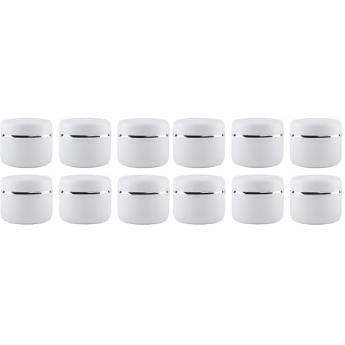6PCS White 8 Oz (250ml) Cosmetic Jars with Liners and Dome Lids Empty Refillable Face Cream Lip Balm Lotion Bottles Plastic Storage containers for Household Use (Pack of 2)