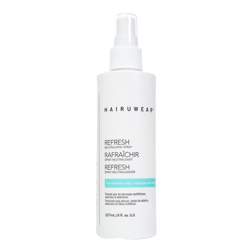 Synthetic Wig & Hairpiece Refresher Spray - Odor Neutralizer, Static & Frizz Control, 8 Fl Oz