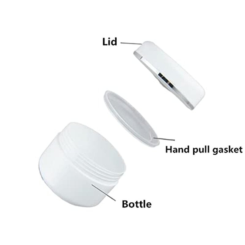 8 Pack Plastic Empty Cosmetic Containers with Lid, Portable 8 Oz 250ml Refillable Make-up Face Cream Jars Case for Body Scrub Mask Lotion Storage Pot (White)