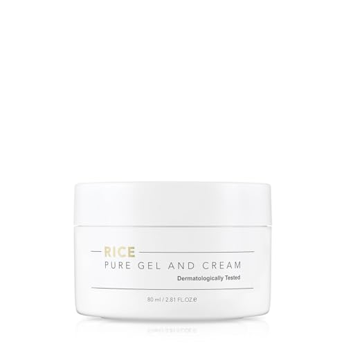 THANKYOU FARMER Rice Pure Gel and Cream, Nourishing Exclusive Korean Rice Extract, Dermatologist Tested, Ceramide, Korean Moisturizer for Dry Skin, Fragrance-Free, 2.81 fl.oz