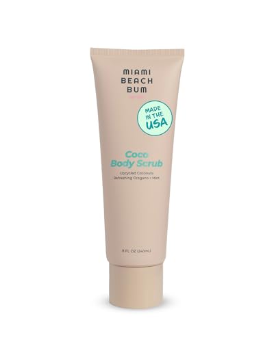 Body Scrub Coconut & Oregano Exfoliator for Smooth Skin - 8 oz