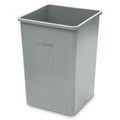 35 Gallon Heavy-Duty Square Plastic Trash Can - Gray Commercial Waste Bin