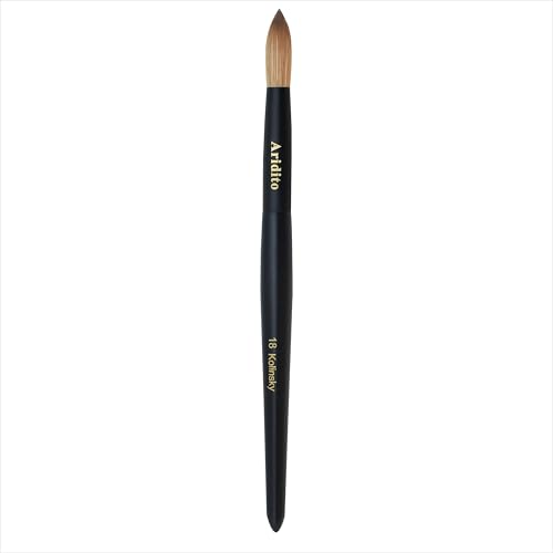Acrylic Nail Art Brush Set with 6 Sizes - Black Wooden Handles, Size 18# - Black / 18#