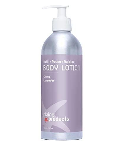 Eco-Friendly Body Lotion with Pump - Citrus Lavender, 16 oz Refillable Aluminum Bottle