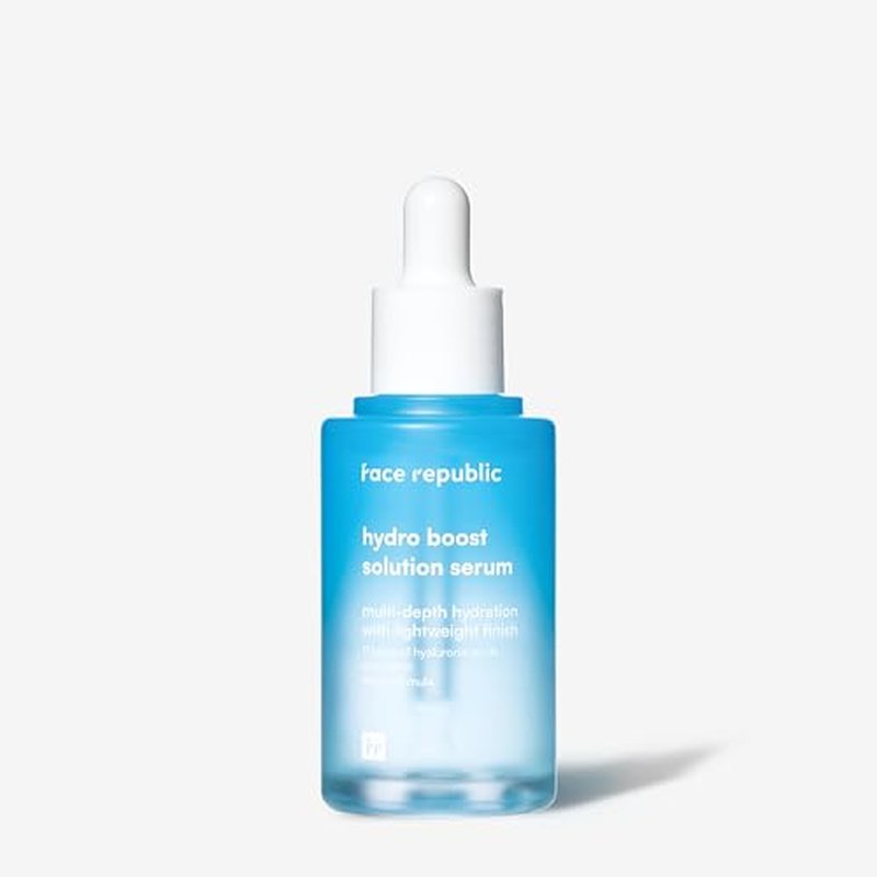 Face Republic Hydro Boost Solution Serum 45ml 1.52 fl oz | Hyaluronic acids, Adenosine | Hydrating, Refining | Anti-wrinkle | No Artificial Color | For Dry, Sensitive Skin | Vegan Korean Skin Care