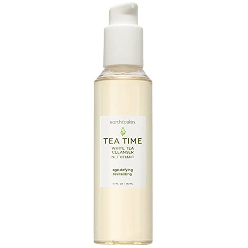 Earth To Skin Tea Time White Tea Facial Cleanser - Antioxidant Rich Daily Face Wash With Glycerin - Gentle Non Drying Cleanser For All Skin Types - Hypoallergenic Sulfate Free Formula - 4.7 fl oz
