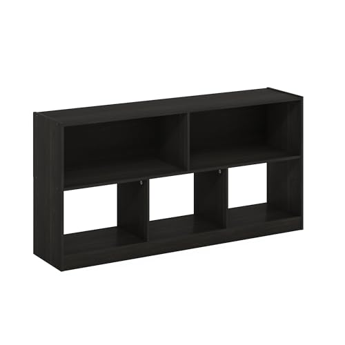 Furinno Daly Espresso 5-Cube Bookcase - Modern Horizontal Storage Organizer