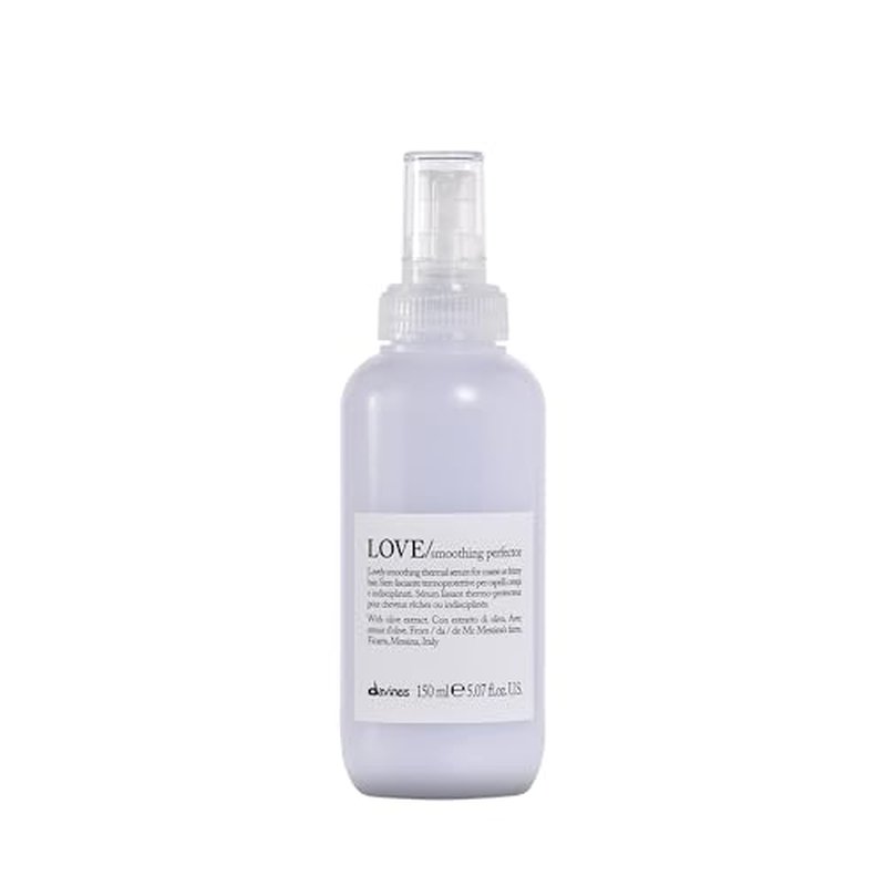 Davines LOVE Smoothing Perfector Serum, Thermal Leave-On Anti-Frizz Formula for Wavy, Unruly, Coarse Hair - Moisturizes & Protects from Heat Without Weighing Down with Olive Extract, 5.07 Fl Oz