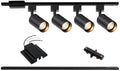 Black 4-Light LED Track Lighting Kit with 3.3FT H Track Rails & Floating Canopy