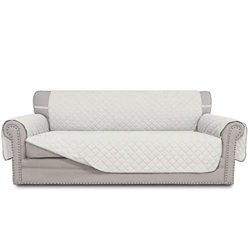 Easy-Going Reversible Couch Cover for 4 Seater Sofa - Ivory, XX-Large Sofa