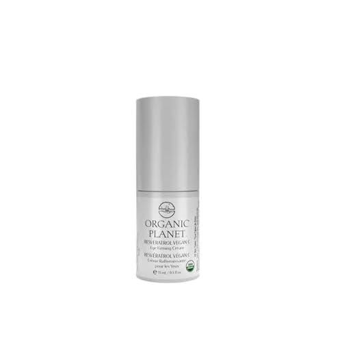 Resveratrol Vegan C Eye Firming Cream ? USDA Certified Organic Anti-Aging Under Eye Treatment for Wrinkles & Dark Circles ? Plant-Based Brightening & Lifting ? 0.5 Fl Oz