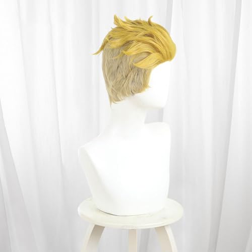 Blond Enjin Cosplay Wig for Adults - Spiky Short Synthetic Costume Hair