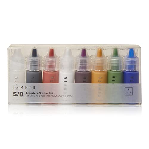TEMPTU S/B Silicone-Based Shade Adjuster Starter Set: Long-Lasting, Highly-Pigmented Formula For Customizing S/B Foundation Shades | Includes 7 Primary Colors
