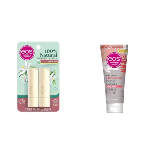 eos 100% Natural & Organic Lip Balm Sticks- Vanilla Bean & Shea Better Hand Cream - Coconut