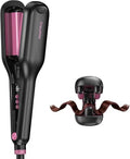 CrazyMar 1-Inch Wave Curling Iron for Beach Waves - Black - Fast Heat Up