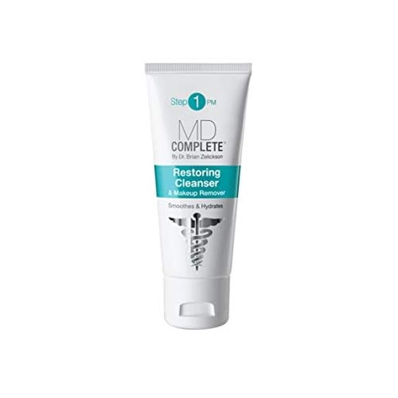 MD Complete 2-in-1 Restoring Cleanser and Makeup Remover | Anti-Aging Gentle, Non-Foaming Cleanser | with Aloe Vera and Chamomile 3 fl oz