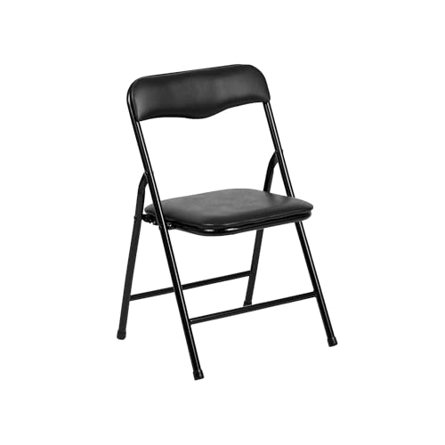 Kids Folding Table and Chair Set 24x24 Black, 5-Piece Preschool Furniture