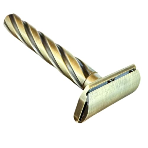 Heavyweight Double Edge Safety Razor with 5 Blades - Classic 3-Piece Design