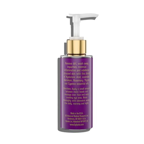 Hylunia Facial Cleansing Gel with Hyaluronic Acid 5.1oz - Gentle Hydrating Face Wash for Sensitive & Acne-Prone Skin